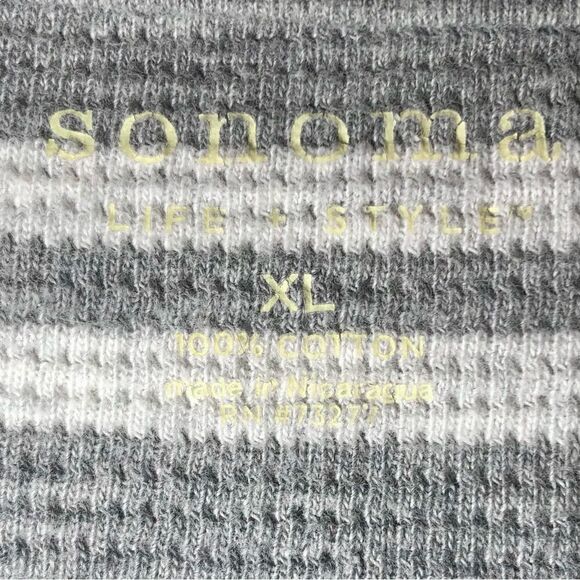 Sonoma Striped Thermal Shirt in Grey/White Men’s XL - Picture 5 of 7